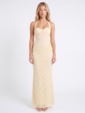 MAYLIN Women's Halter Lace Maxi Dress with V-Bodice