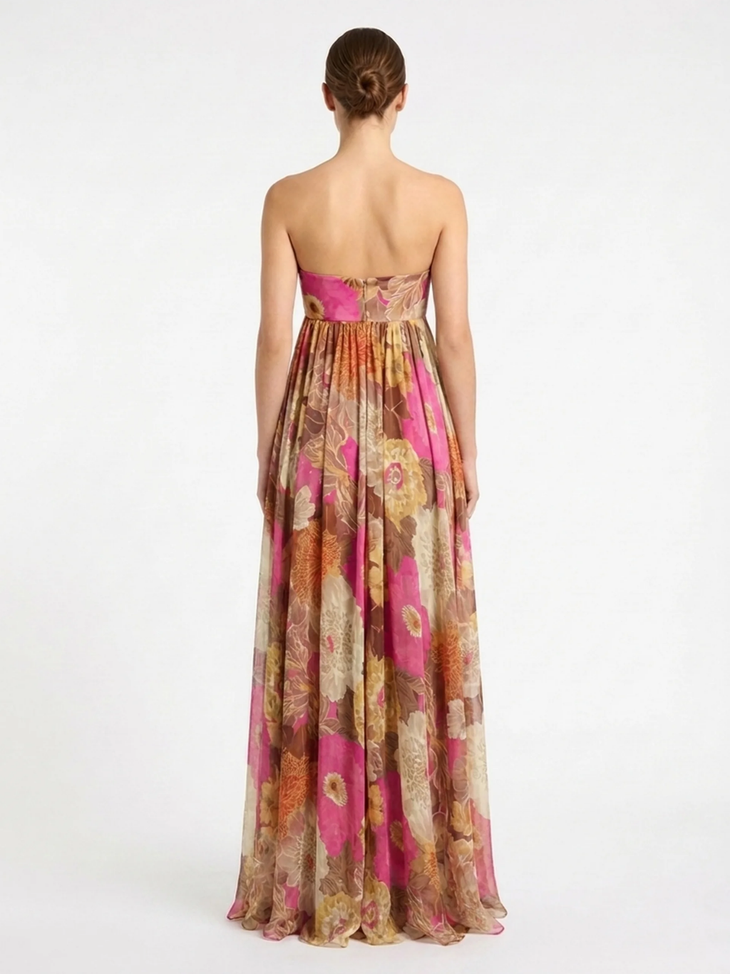 CORVIANA Women's Floral Strapless Empire Maxi Dress