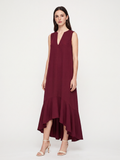 ADALINA Women's V-Neck Ruffle-Hem Flowy Maxi Dress